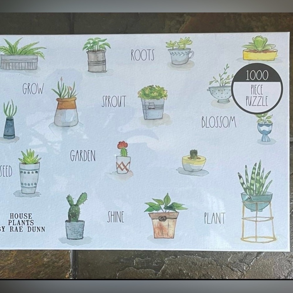 NWT Rae Dunn House Plants Roots Sprout Garden Seed Grow 1000 Piece Puzzle